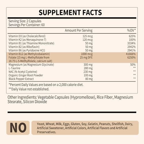 L-Methylfolat 15 mg plus Methyl B12 - Methylierte Vitamine B9 (5-MTHF) & B12 für Gehirngesundheit, Stimmung & Energie - Hochabsorbierbarer 12-in-1 Methylfolat-Komplex - Drittgeprüft (120 vegane Kapseln)