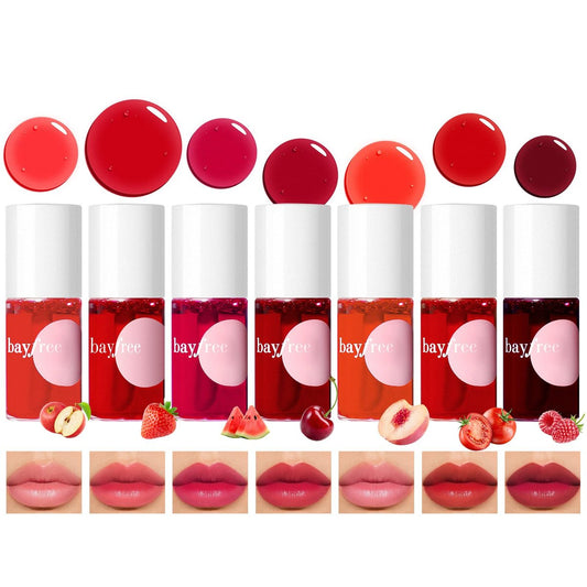 Bayfree Lip Tint Stain Set – 7-teiliges langanhaltendes, wasserfestes Lippenstift-Set mit mattem Finish (Fruchtland)