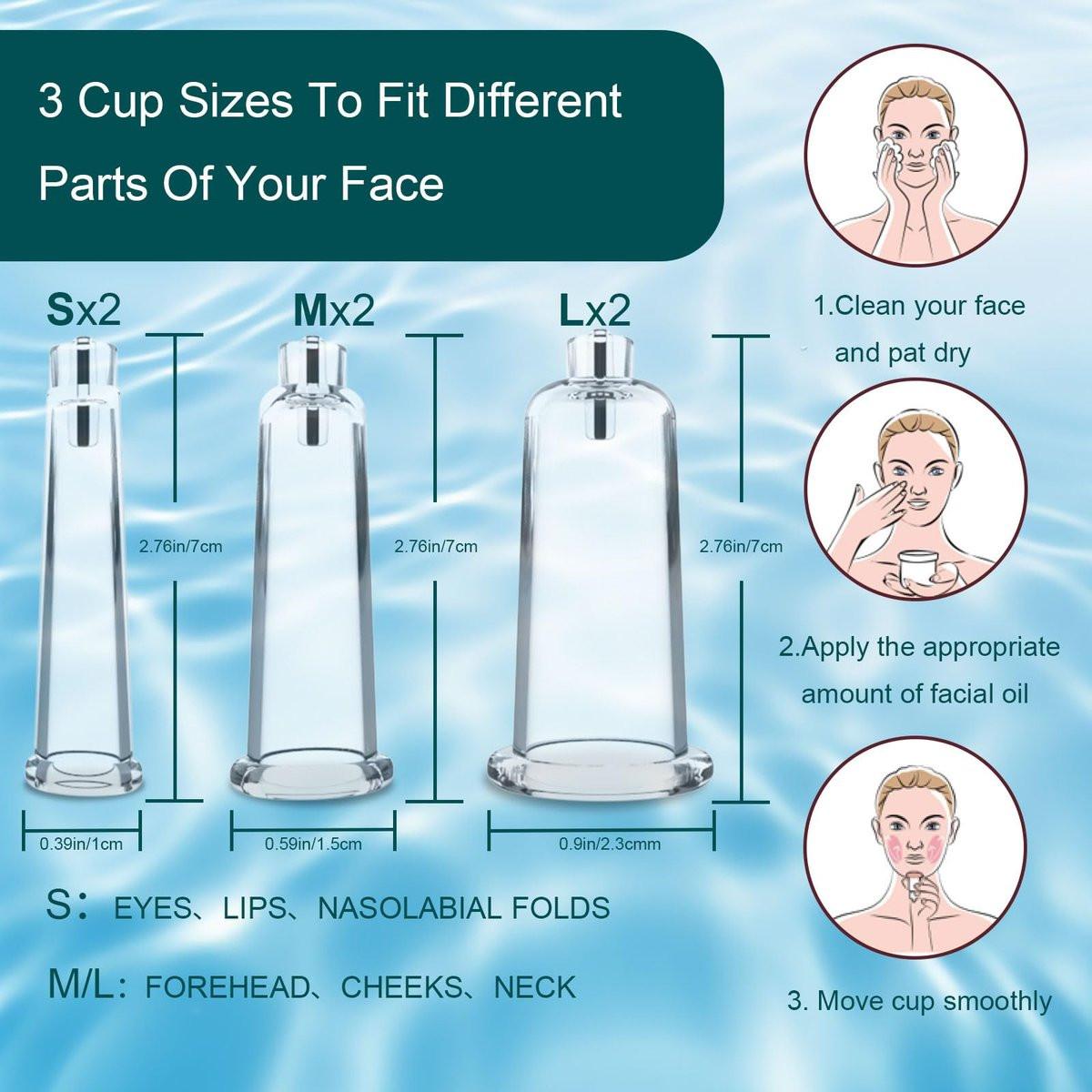 Elektrisches Gesichts-Cupping-Set für das Gesicht mit Doppelbecher-Nutzung – 3-in-1 Gesichts-Cupping, Gua Sha & Massage-Tools für die Hautpflege – Multifunktionaler Gesichts-, Hals- und Augen-Cupping-Massagegerät gegen Falten, 3 Modi, 9 Stufen