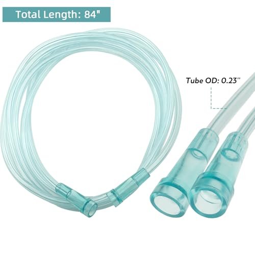 DWCHECK 3er-Pack Sauerstoffmaske für Erwachsene mit 7 Fuß Schlauch, verstellbarem elastischem Band, DEHP-frei und latexfrei – Erwachsene Standardgröße L, Grün