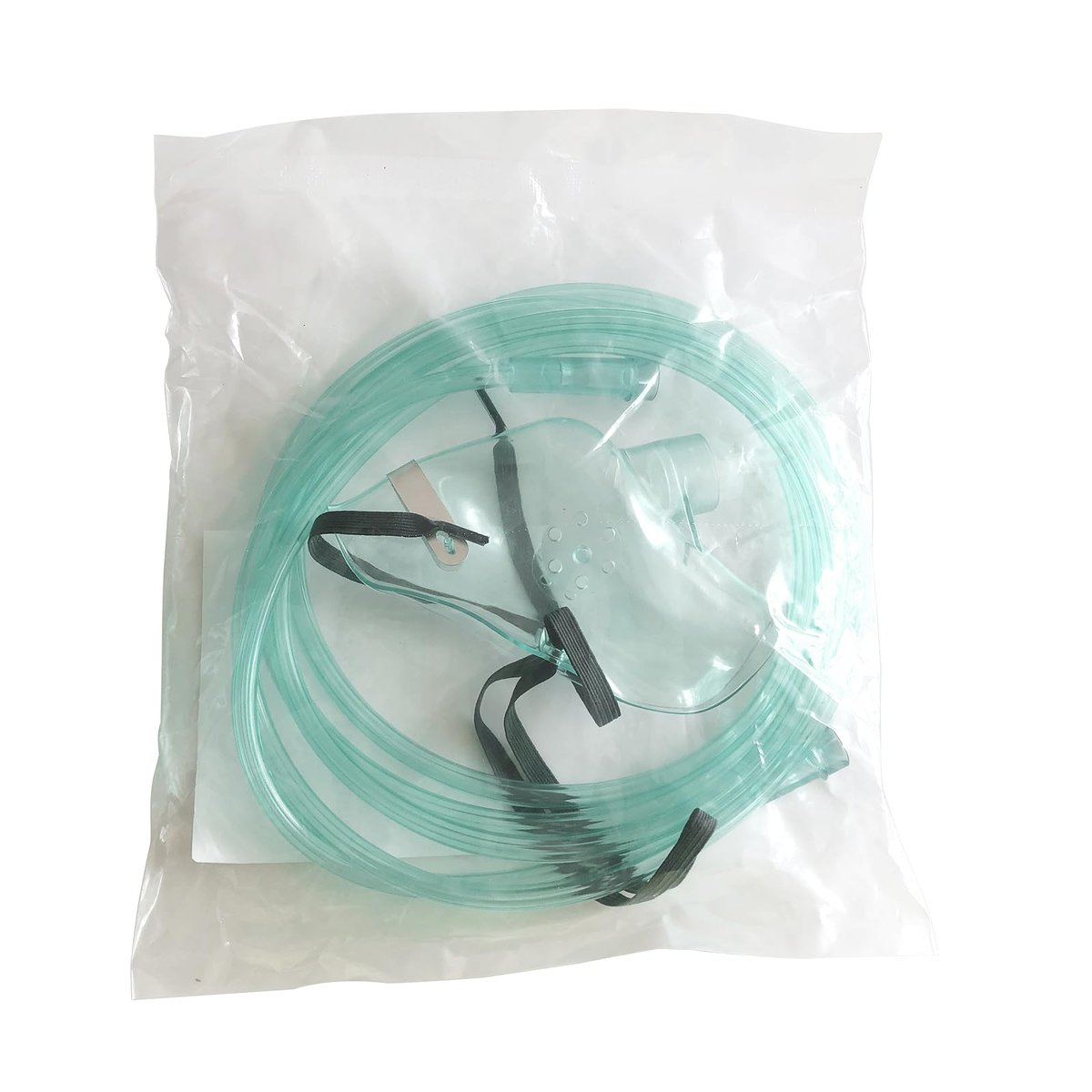 DWCHECK 3er-Pack Sauerstoffmaske für Erwachsene mit 7 Fuß Schlauch, verstellbarem elastischem Band, DEHP-frei und latexfrei – Erwachsene Standardgröße L, Grün