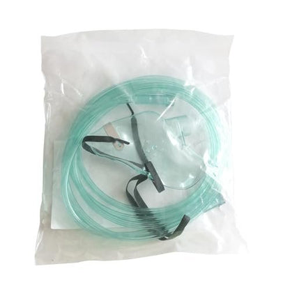 DWCHECK 3er-Pack Sauerstoffmaske für Erwachsene mit 7 Fuß Schlauch, verstellbarem elastischem Band, DEHP-frei und latexfrei – Erwachsene Standardgröße L, Grün