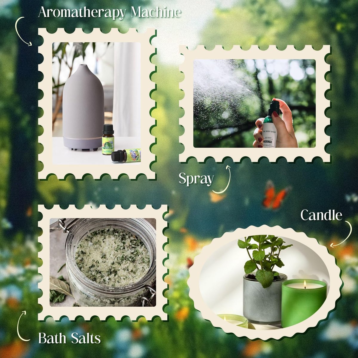 Soulorigin Frühlingsduft-Öle Set, Geschenkset mit ätherischen Ölen für Diffuser, Frühlingsduft für Zuhause, Freesie, Brise, Frische Weide, Frisch geschnittenes Gras, Jasmin, Nach dem Regen