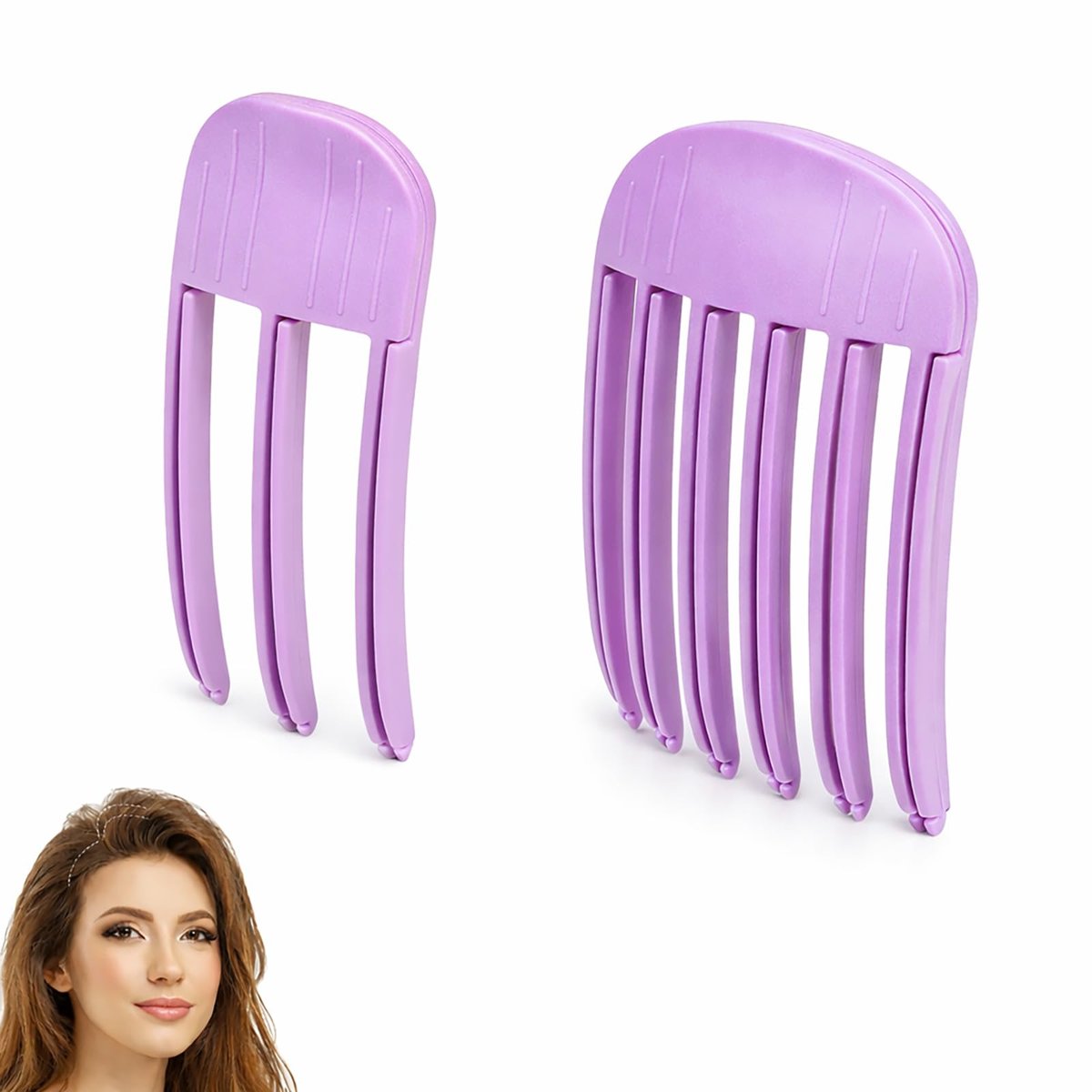 Haarvolumen-Clip 2er-Pack für flauschige Frisuren – faltenfreier Haarvolumen-Kamm zur Wurzelanhebung für volles, hohes Styling – ideal zum Föhnen für Männer & Frauen