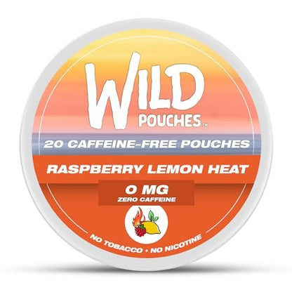 Wild 0mg Nikotinfreie Beutel ohne Koffein Himbeer-Zitrone Wärme – 20 koffeinfreie Beutel