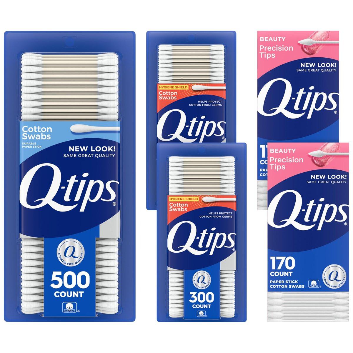 Q-Tips Wattestäbchen, Sortiment, Original, Hygiene Shield und Präzisionsspitzen für Zuhause, Erste Hilfe und Schönheitspflege, aus 100% Baumwolle, 1440 Stück