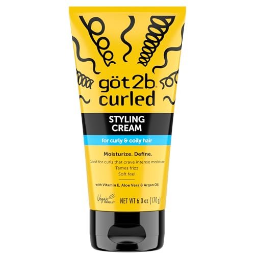 Got2B Curled Styling Cream – Lockencreme für definierte Locken & Frizz-Kontrolle, 177 ml mit Vitamin E, Aloe Vera & Arganöl