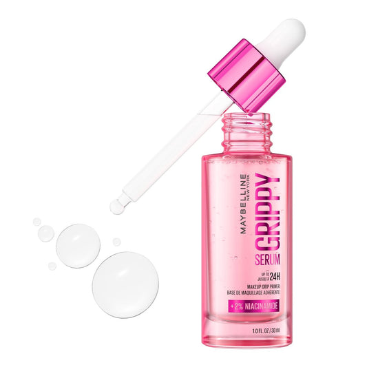 Maybelline Grippy Serum Primer, feuchtigkeitsspendender Make-up Primer mit 2% Niacinamid für bis zu 24 Stunden Halt, transparent, 1 Stück