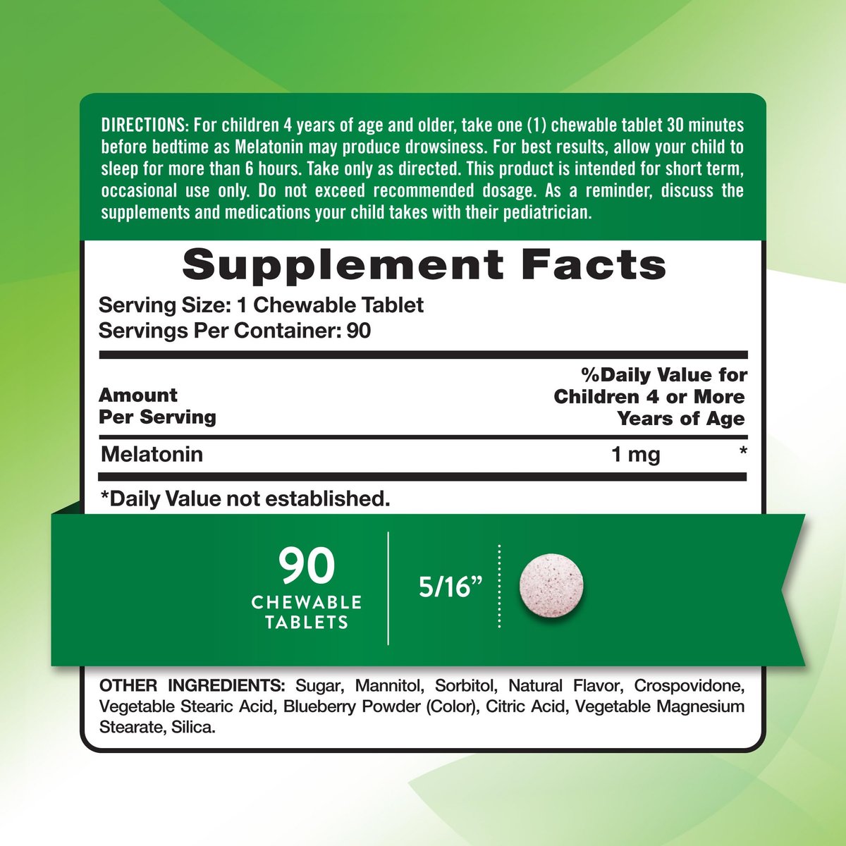 Nature's Truth Melatonin Gummie für Kinder | 1 mg | Traubengeschmack | Vegetarisch, Nicht-GVO & Glutenfrei | 90 Stück