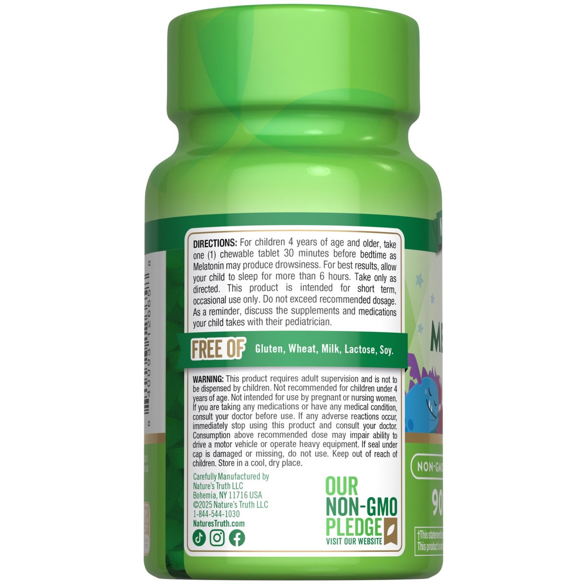 Nature's Truth Melatonin Gummie für Kinder | 1 mg | Traubengeschmack | Vegetarisch, Nicht-GVO & Glutenfrei | 90 Stück