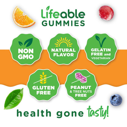Lifeable Teens Biotin 10000 mcg Gummis | Vitamin B7 | Veganes Biotin-Präparat | Lecker schmeckende Biotin-Gummis für Haarwachstum, gesunde Haut und Nägel | Biotin-Vitamine für Teenager | 90 Gummis