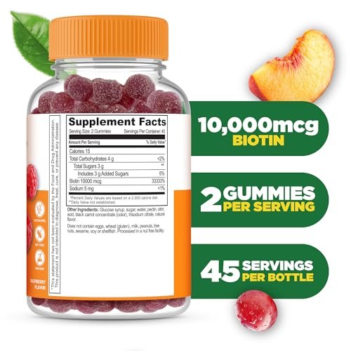 Lifeable Teens Biotin 10000 mcg Gummis | Vitamin B7 | Veganes Biotin-Präparat | Lecker schmeckende Biotin-Gummis für Haarwachstum, gesunde Haut und Nägel | Biotin-Vitamine für Teenager | 90 Gummis