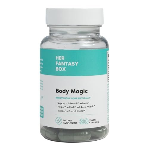 Her Fantasy Box | Body Magic | Chlorophyll-Kapseln – 30 vegane Kapseln für Entgiftung, Verdauung, Darmgesundheit, Hautunterstützung und fettige Haut – Natürlicher Energie-Booster