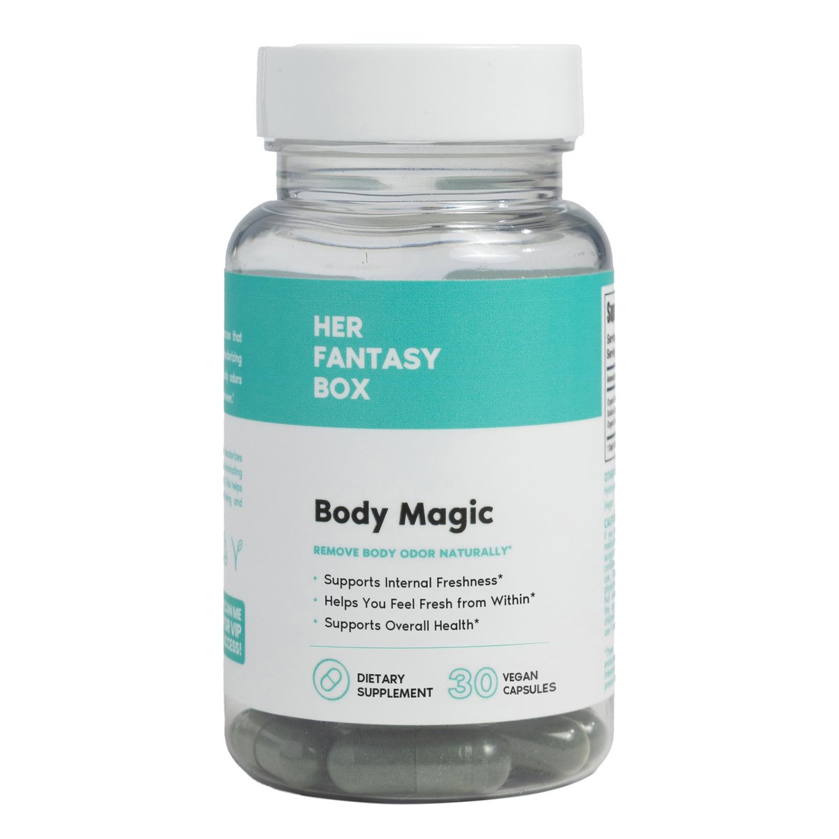 Her Fantasy Box | Body Magic | Chlorophyll-Kapseln – 30 vegane Kapseln für Entgiftung, Verdauung, Darmgesundheit, Hautunterstützung und fettige Haut – Natürlicher Energie-Booster