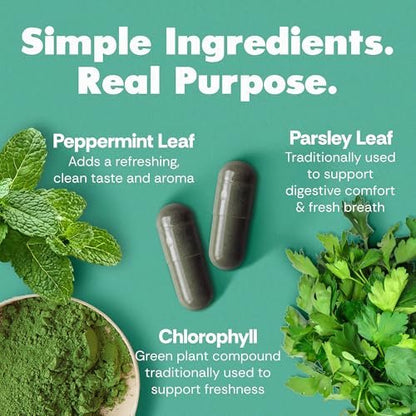 Her Fantasy Box | Body Magic | Chlorophyll-Kapseln – 30 vegane Kapseln für Entgiftung, Verdauung, Darmgesundheit, Hautunterstützung und fettige Haut – Natürlicher Energie-Booster