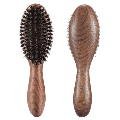 BESTOOL Haarbürste aus natürlichem Walnussholz & Wildschweinborsten für mehr Glanz und Textur – Glattbürste für dünnes, feines und mittleres Haar – für Frauen, Männer und Kinder
