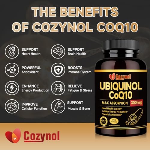 Ubiquinol CoQ10-300mg Weichkapseln mit Vitamin E & Omega 3 - Coenzym Q10 Nahrungsergänzungsmittel für Herzgesundheit & Energieproduktion - Starkes Antioxidans - 120 Portionen, 4-Monats-Vorrat
