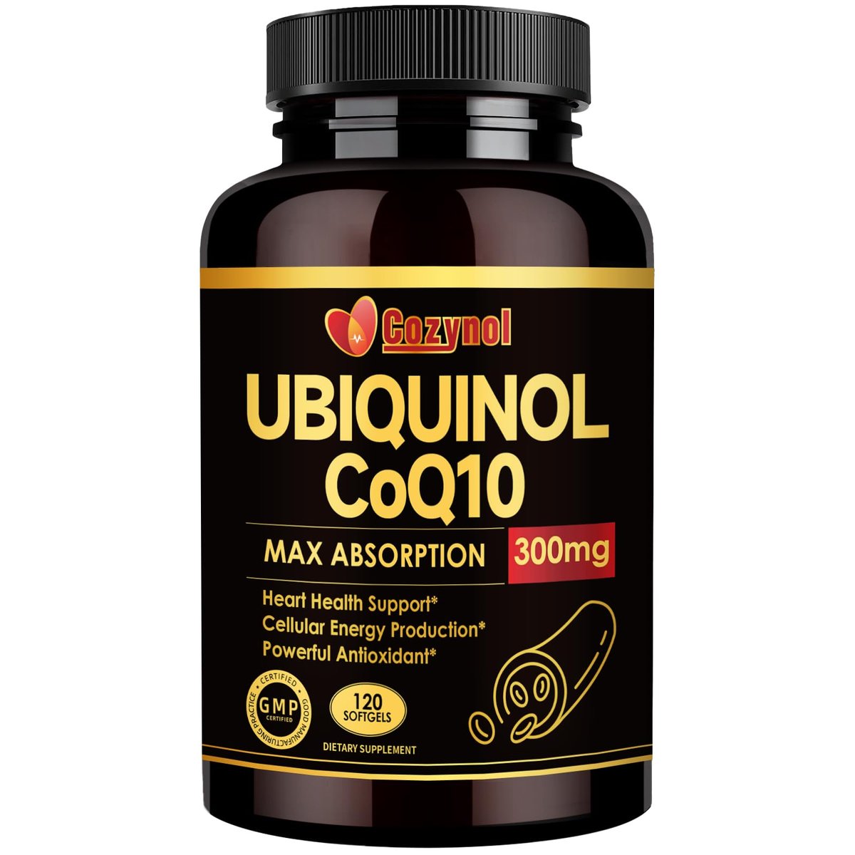 Ubiquinol CoQ10-300mg Weichkapseln mit Vitamin E & Omega 3 - Coenzym Q10 Nahrungsergänzungsmittel für Herzgesundheit & Energieproduktion - Starkes Antioxidans - 120 Portionen, 4-Monats-Vorrat