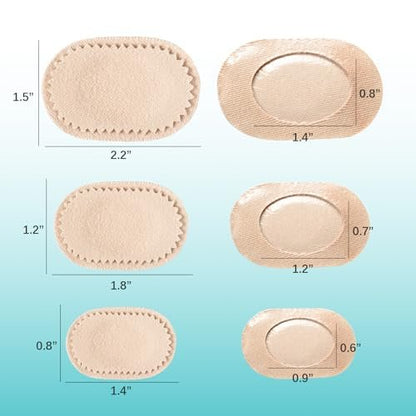 Promifun Ballenzehen-Polster zur Linderung – 27 Stück Ballenzehenkissen – Moleskin schützt Füße für Damen und Herren – Wasserabweisende selbstklebende Pads (Mehrfachgröße)