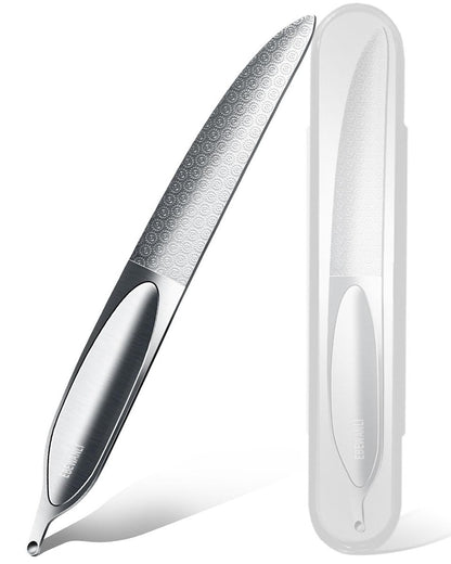 EBEWANLI Gebogene Nagelfeile für dicke Zehennägel, 12,4 cm doppelseitige Metall-Nagelfeile aus Edelstahl, schwere Nagelfeile für Männer und Frauen