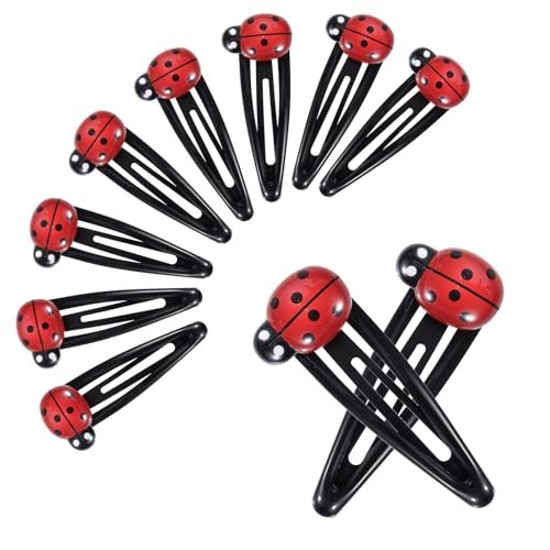 20 Marienkäfer Haarspangen – Rote Marienkäfer Schleifen, Niedliche Cartoon Haarspangen für Mädchen und Frauen, Resin Tier Haarspangen, Haarschmuck, Snap Klammern (20er-Pack)
