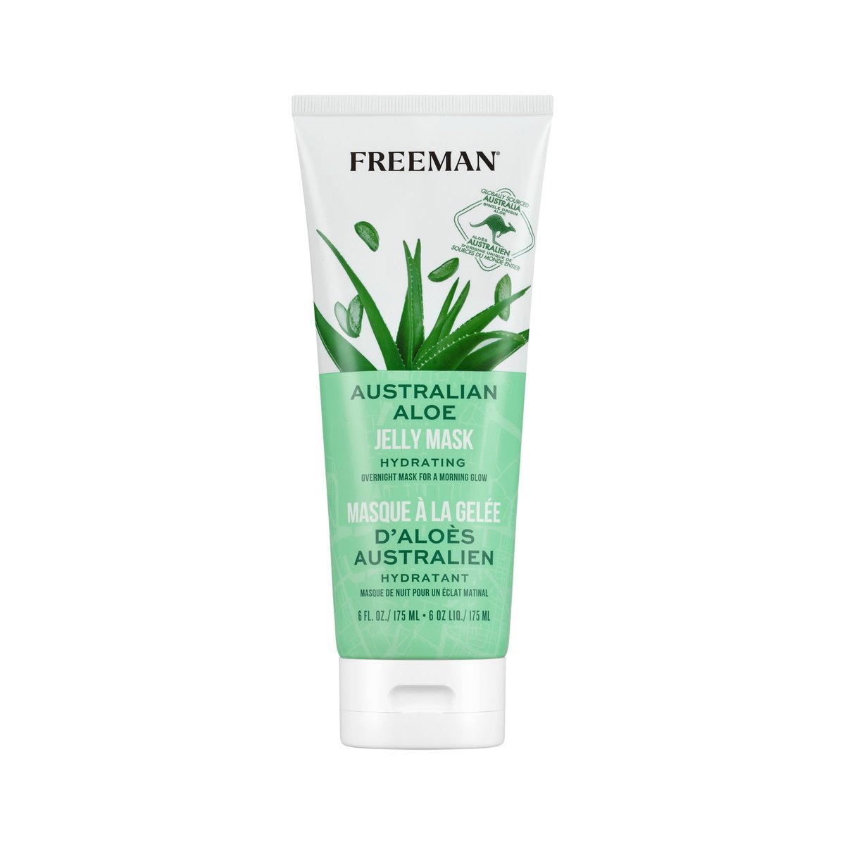Freeman Exotic Blends Australian Aloe Jelly Mask – Leave-On Übernacht-Gesichtsmaske zur Beruhigung, Hydratation und Pflege trockener Haut, für alle Hauttypen, 175 ml Tube