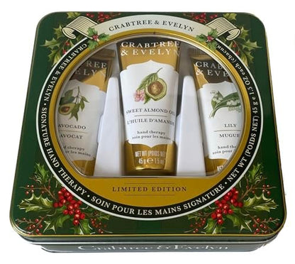 Crabtree & Evelyn Hand Therapy Geschenkset Weihnachtsdose Grün