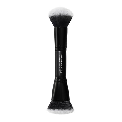 e.l.f. Liquid Bronzer & Contour Duo Brush – Seidig-pigmentierte Formel mit Doppelendpinsel, 100% vegan & tierversuchsfrei