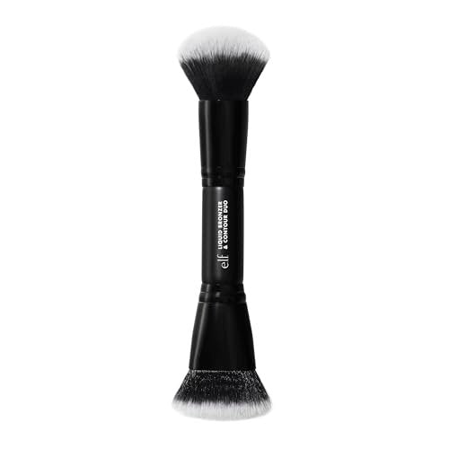 e.l.f. Liquid Bronzer & Contour Duo Brush – Seidig-pigmentierte Formel mit Doppelendpinsel, 100% vegan & tierversuchsfrei
