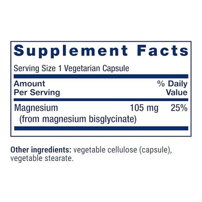 Life Extension Magnesium Glycinat – Herzgesundheit, Knochen, Nerven & Muskeln, hoch bioverfügbar, glutenfrei, nicht-GVO, vegetarisch, 90 Kapseln