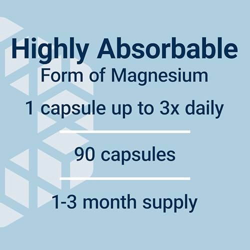 Life Extension Magnesium Glycinat – Herzgesundheit, Knochen, Nerven & Muskeln, hoch bioverfügbar, glutenfrei, nicht-GVO, vegetarisch, 90 Kapseln