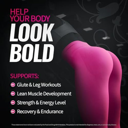 Bold Buns Creatine für Frauen – Supplement mit Kollagen & BCAA – Unterstützt Muskelaufbau, Regeneration, Hautelastizität, gesundes Haar & Nägel (30 Portionen, ungesüßt)