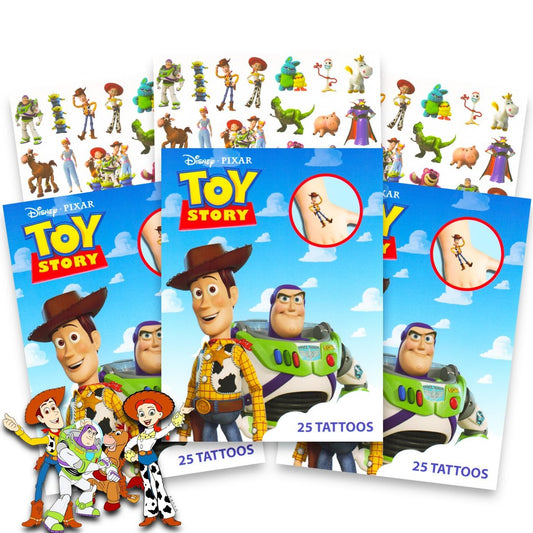 Disney Pixar Toy Story Tattoos Party Favors Pack – 75 temporäre Tattoos für Kindergeburtstage und Mottopartys