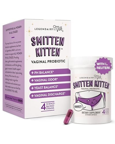 Legendairy Milk Smitten Kitten™ - Vaginale Probiotika für Frauen - Klinisch getestete Lactobacillus Reuteri für die vaginale Gesundheit - Unterstützt pH-Gleichgewicht, Flora und Harnwegsgesundheit
