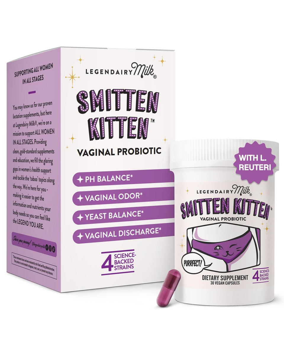 Legendairy Milk Smitten Kitten™ - Vaginale Probiotika für Frauen - Klinisch getestete Lactobacillus Reuteri für die vaginale Gesundheit - Unterstützt pH-Gleichgewicht, Flora und Harnwegsgesundheit