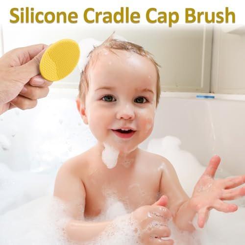 Baby Grooming Kit, Säuglingspflege-Set mit Haarbürste, Kamm, Nagelknipser, Nasensauger, Babypflege-Set für Neugeborene Jungen Mädchen (Gelb)