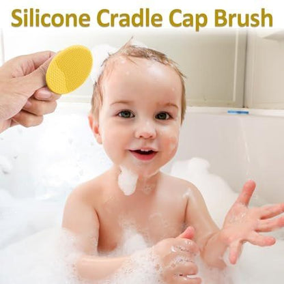 Baby Grooming Kit, Säuglingspflege-Set mit Haarbürste, Kamm, Nagelknipser, Nasensauger, Babypflege-Set für Neugeborene Jungen Mädchen (Gelb)