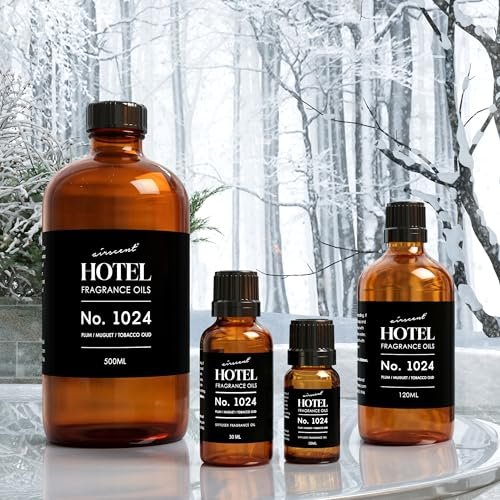 AirScent Hotel Diffuser Oil No. 1024 – Inspiriert vom JW M Hotel – Plum Muguet Tobacco Oud – Hotel Duft Dupe – Premium Duftöl für Ultraschall- und Wasserlose Diffuser sowie DIY – 10 ml, 0,34 fl oz