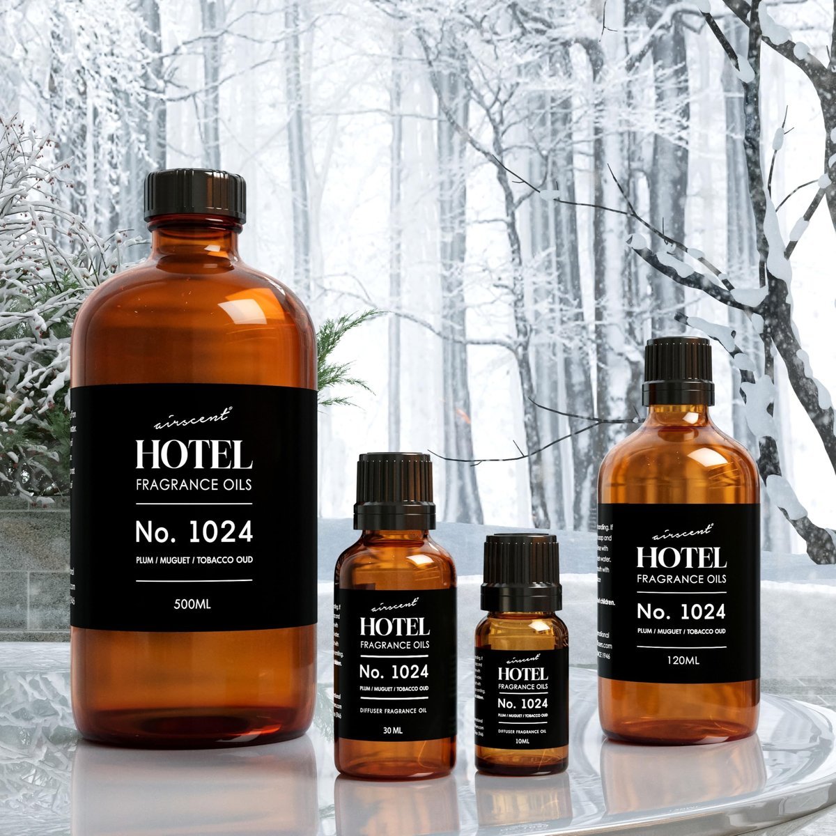 AirScent Hotel Diffuser Oil No. 1024 – Inspiriert vom JW M Hotel – Plum Muguet Tobacco Oud – Hotel Duft Dupe – Premium Duftöl für Ultraschall- und Wasserlose Diffuser sowie DIY – 10 ml, 0,34 fl oz
