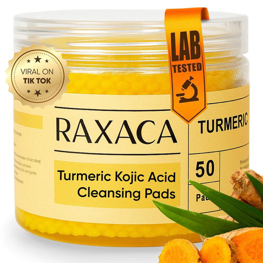Kojic Acid Turmeric Reinigungspads mit Vitamin C – 50 Stück, dunkle Flecken entfernen & Poren reinigen