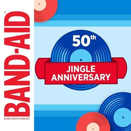 BAND-AID Marke flexible Stoff-Pflaster, komfortabler steriler Schutz & Wundversorgung für kleine Schnitte & Verbrennungen, Jubiläumsdose, verschiedene Größen, 50 Stück