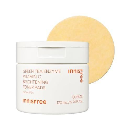 innisfree Green Tea Enzyme Vitamin C Toner Pads – Aufhellende Gesichtspads für dunkle Flecken und ebenmäßigen Teint