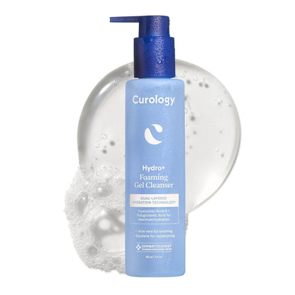 Curology Hydro+ Schaumgel-Gesichtsreiniger – Feuchtigkeitsspendender, sanfter Gesichtsreiniger für empfindliche Haut, parfümfrei, 150 ml