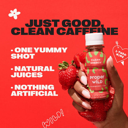Proper Wild Vegane Energy Shots mit L-Theanin & Bio-Koffein – Cleaner pflanzlicher Energydrink, glutenfrei, zuckerfrei, Geschmackspaket Favorite, 6er-Pack à 74 ml