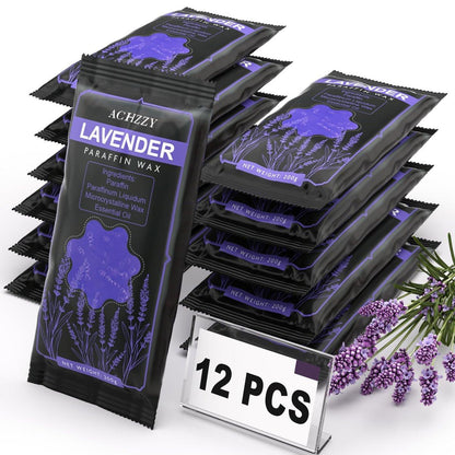 Natürliche Paraffinwachs-Nachfüllpackung, 12er-Pack Lavendelduft für Paraffinbäder, tiefenwirksame Feuchtigkeitspflege für Hände und Füße