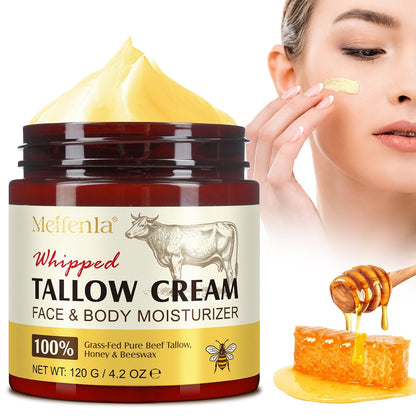 Meifenla Rindertalgcreme mit Honig – Natürliche Gesichtsfeuchtigkeitscreme für Hautpflege, 120 g
