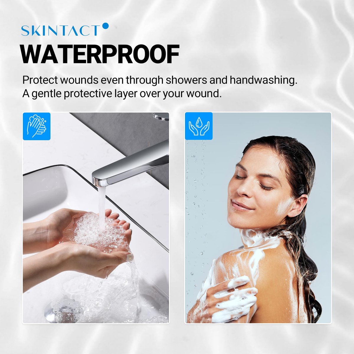 SkinTact Flüssigpflaster mit Centella Asiatica Extrakt & Glyceryl Monolaurat – Lang anhaltender, wasserdichter, transparenter Schutz für kleine Schnitte und Schrammen – Für die Hausapotheke, 0,3 oz