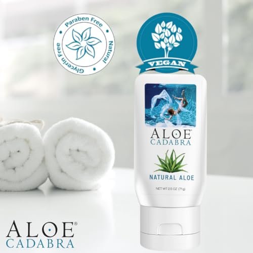 Aloe Cadabra Vaginalfeuchtigkeitscreme, natürliche Aloe, pH-ausgeglichen, wasserbasiert & 95% Aloe Vera, reduziert Trockenheit, Unbehagen, vielseitig einsetzbar (2,5 fl oz, 1 Packung)