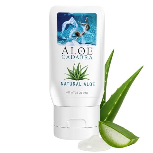 Aloe Cadabra Vaginalfeuchtigkeitscreme, natürliche Aloe, pH-ausgeglichen, wasserbasiert & 95% Aloe Vera, reduziert Trockenheit, Unbehagen, vielseitig einsetzbar (2,5 fl oz, 1 Packung)