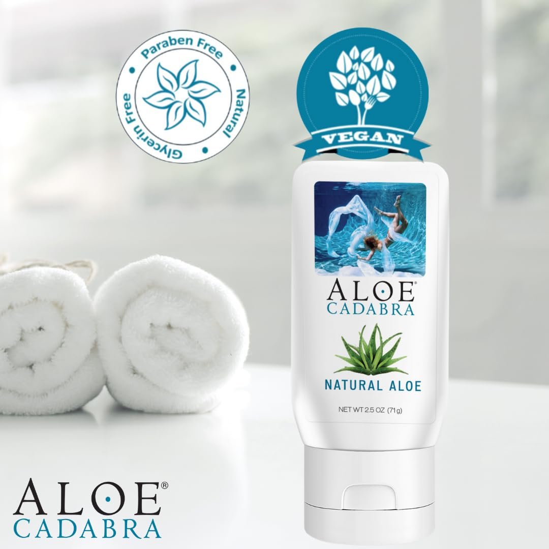 Aloe Cadabra Vaginalfeuchtigkeitscreme, natürliche Aloe, pH-ausgeglichen, wasserbasiert & 95% Aloe Vera, reduziert Trockenheit, Unbehagen, vielseitig einsetzbar (2,5 fl oz, 1 Packung)